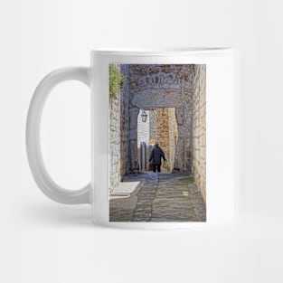 Man Walking Through Archway, Hvar Mug